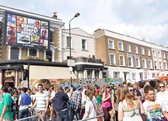 boarded up pub notting hill carnival