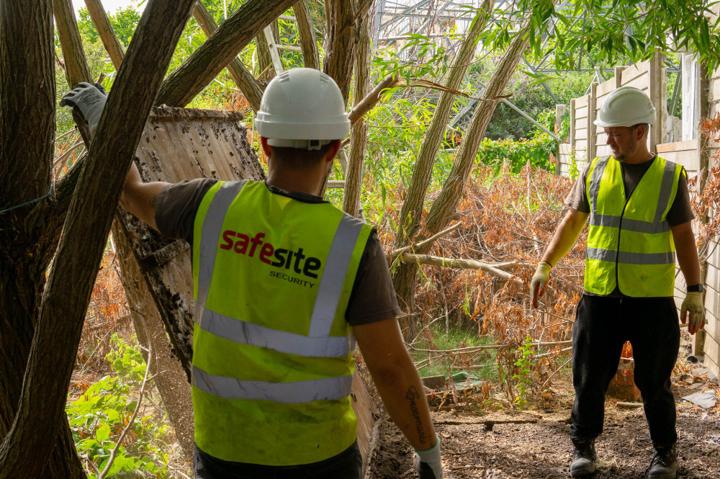 SafeSite operatives removing rubbish