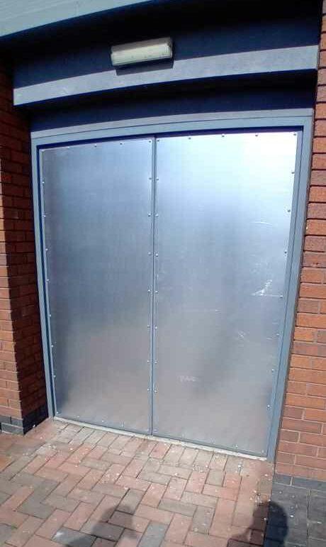 steel sheeting on doors