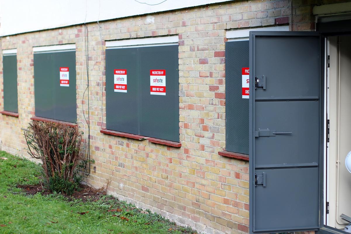 steel security door opened