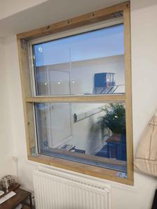 timber frame installed on window