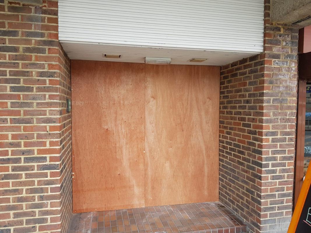 timber boarding up shop