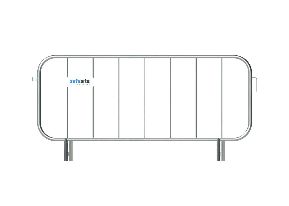 trade pedestrian 2.3m fixed leg barrier - front view