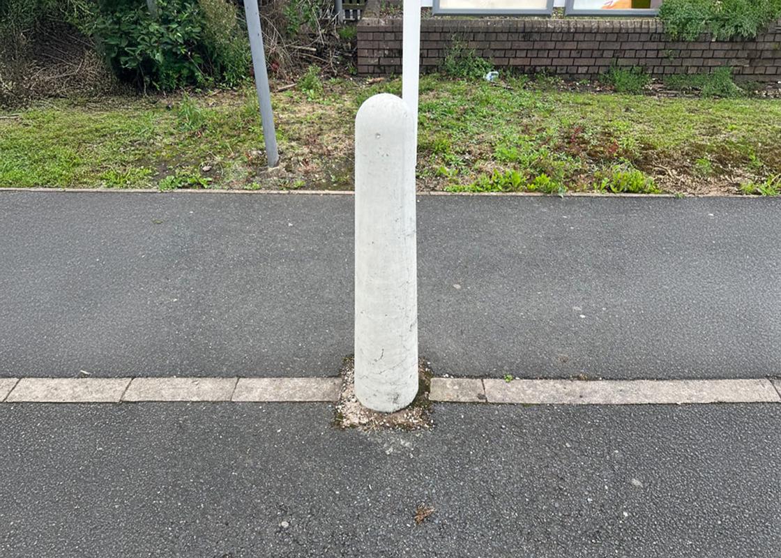 concrete bollard in situ