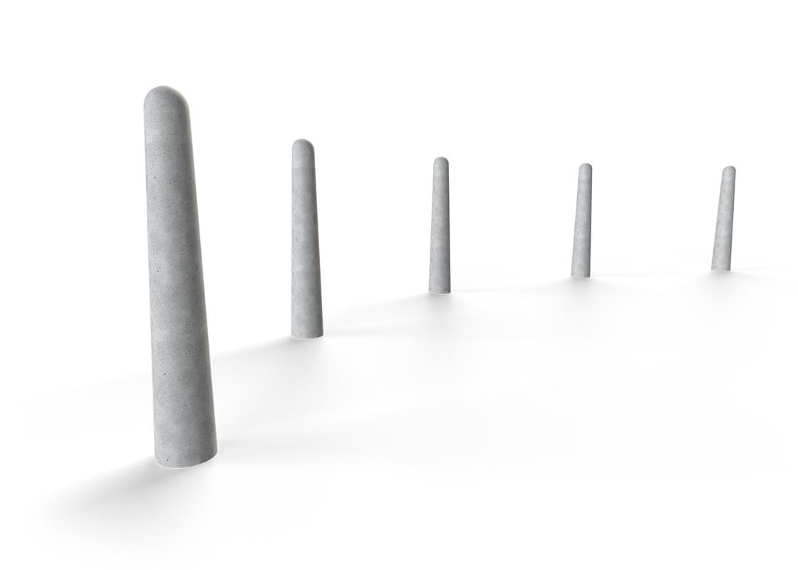 concrete bollard in line