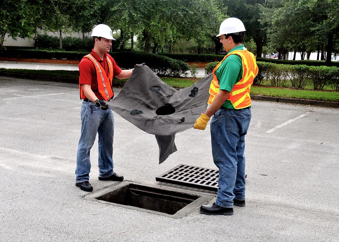 ultra drain guard being installed