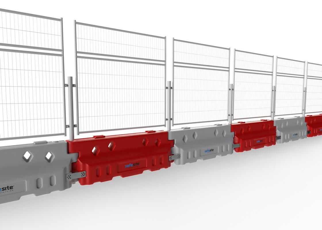 Defender 50 barrier with mesh panels and mesh extension panels