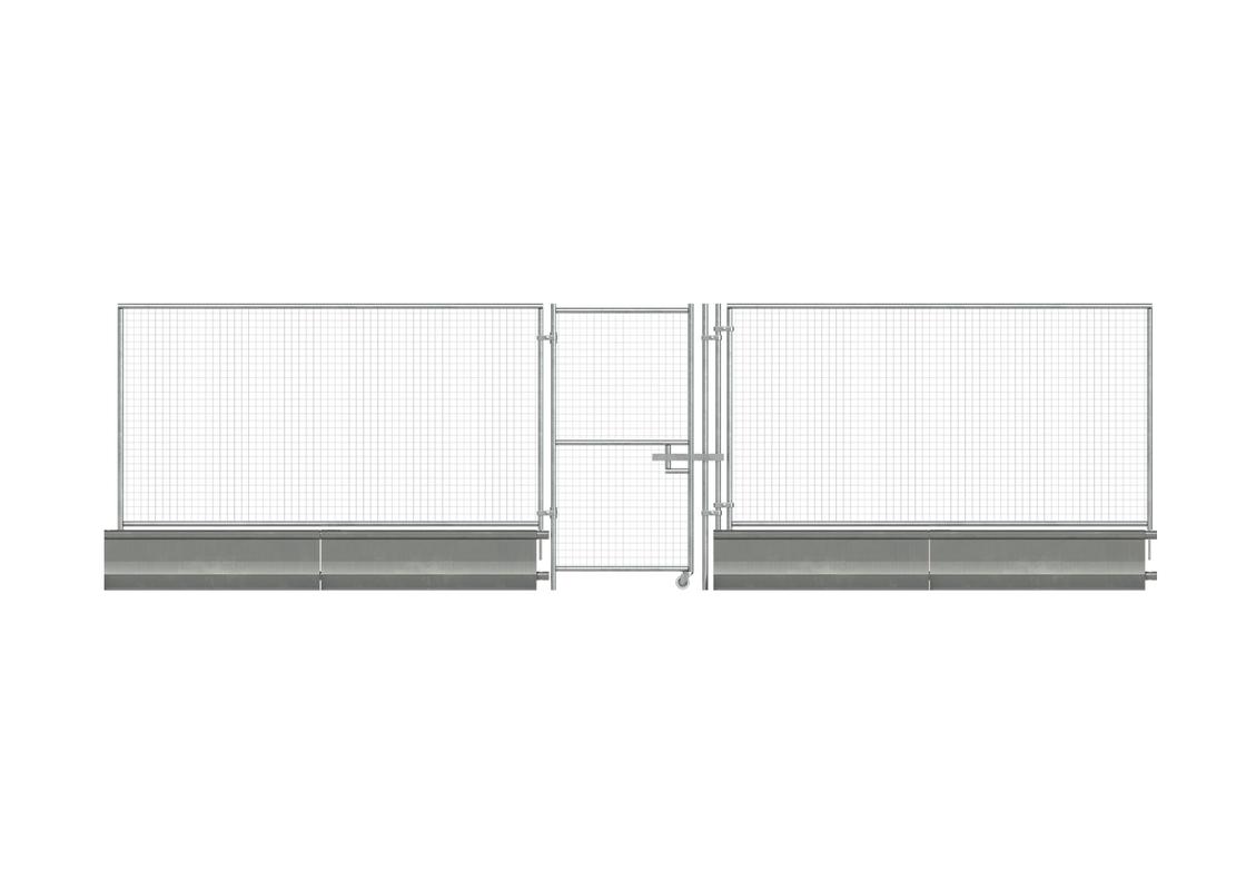 manta galvanised barriers attached with fencing 3m with pedestrian gate