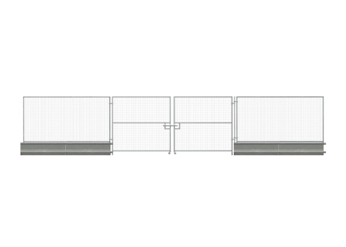 manta galvanised barriers attached with fencing 3m with pedestrian vehicle gate