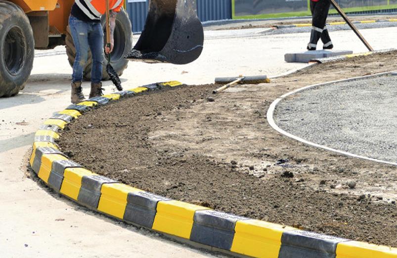 kerb guard installed on construction site
