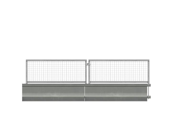 manta unpainted barriers attached with ped fencing attached