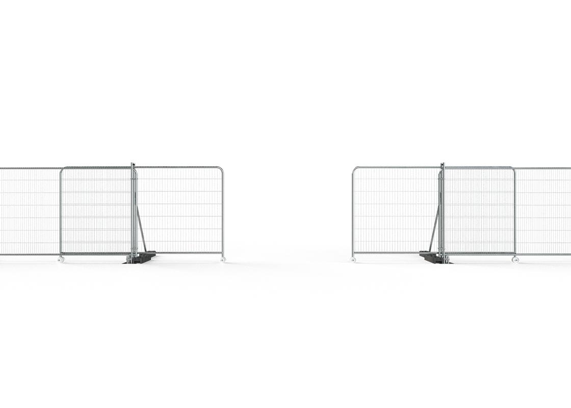 6m sliding vehicle access gate attached to temporary heras fencing - open