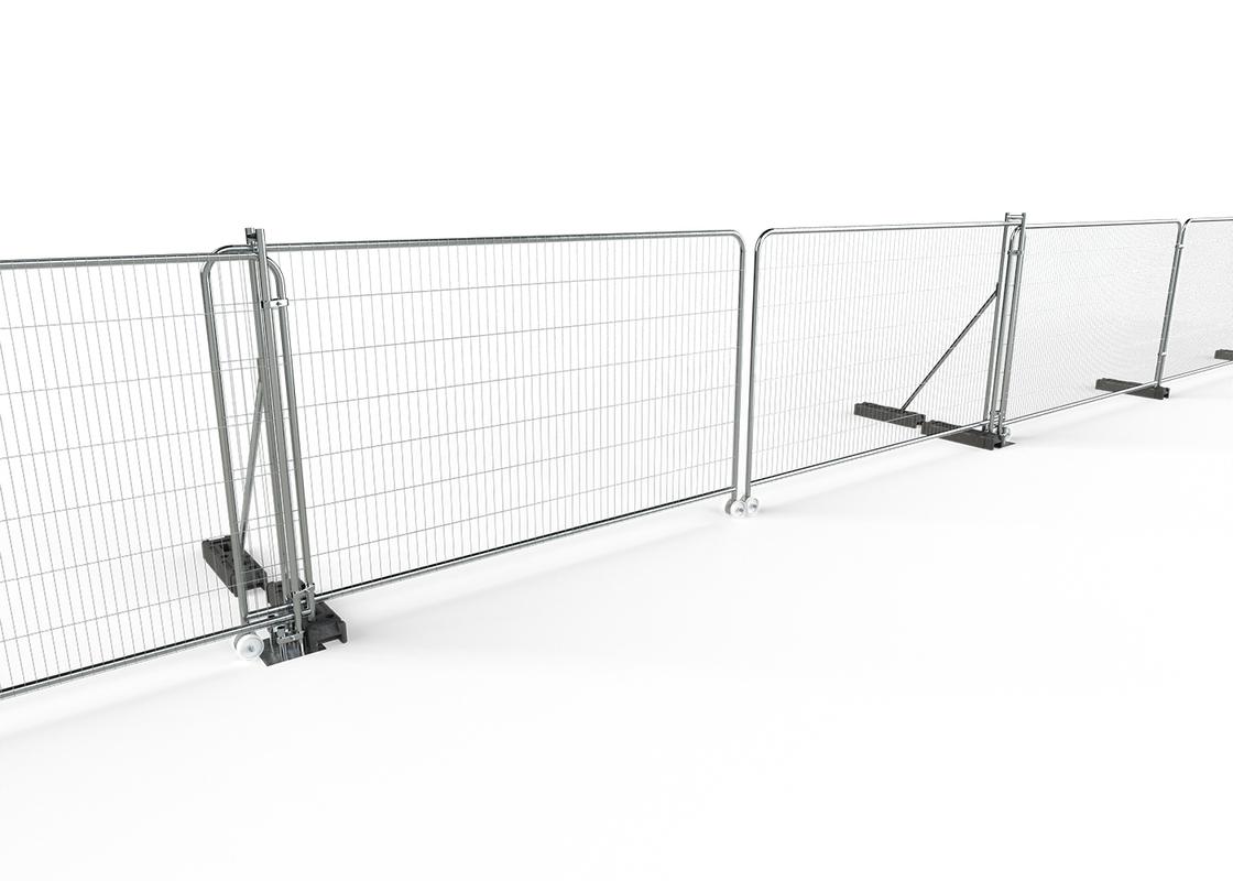 6m sliding vehicle access gate attached to temporary heras fencing - closed