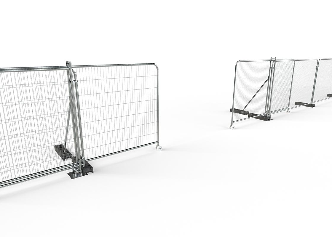 6m sliding vehicle access gate attached to temporary heras fencing - open