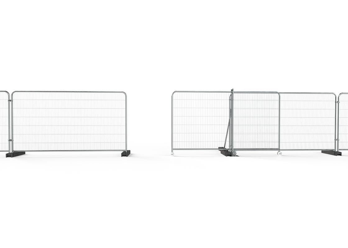 3m sliding vehicle access gate attached to temporary heras fencing - open
