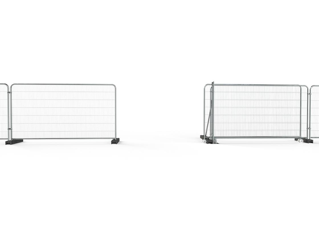 3m sliding vehicle access gate attached to temporary heras fencing - fully open