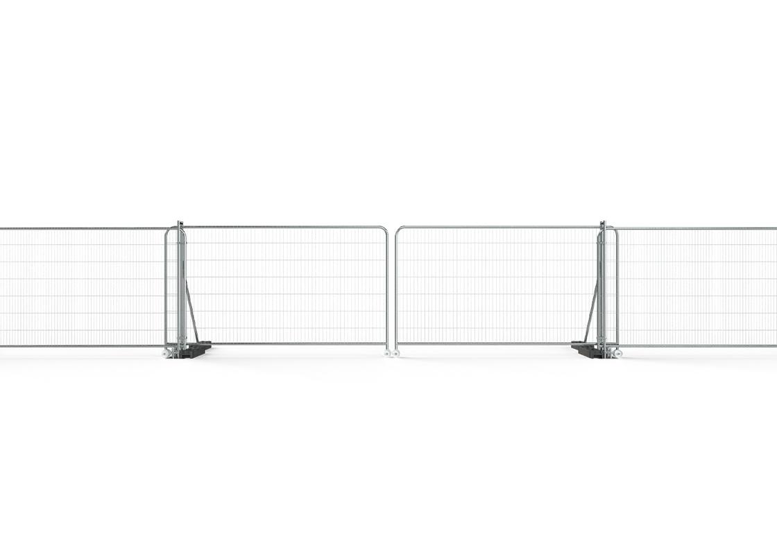 6m sliding vehicle access gate attached to temporary heras fencing - closed