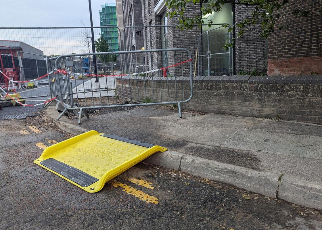wheelchair kerb ramp in situ