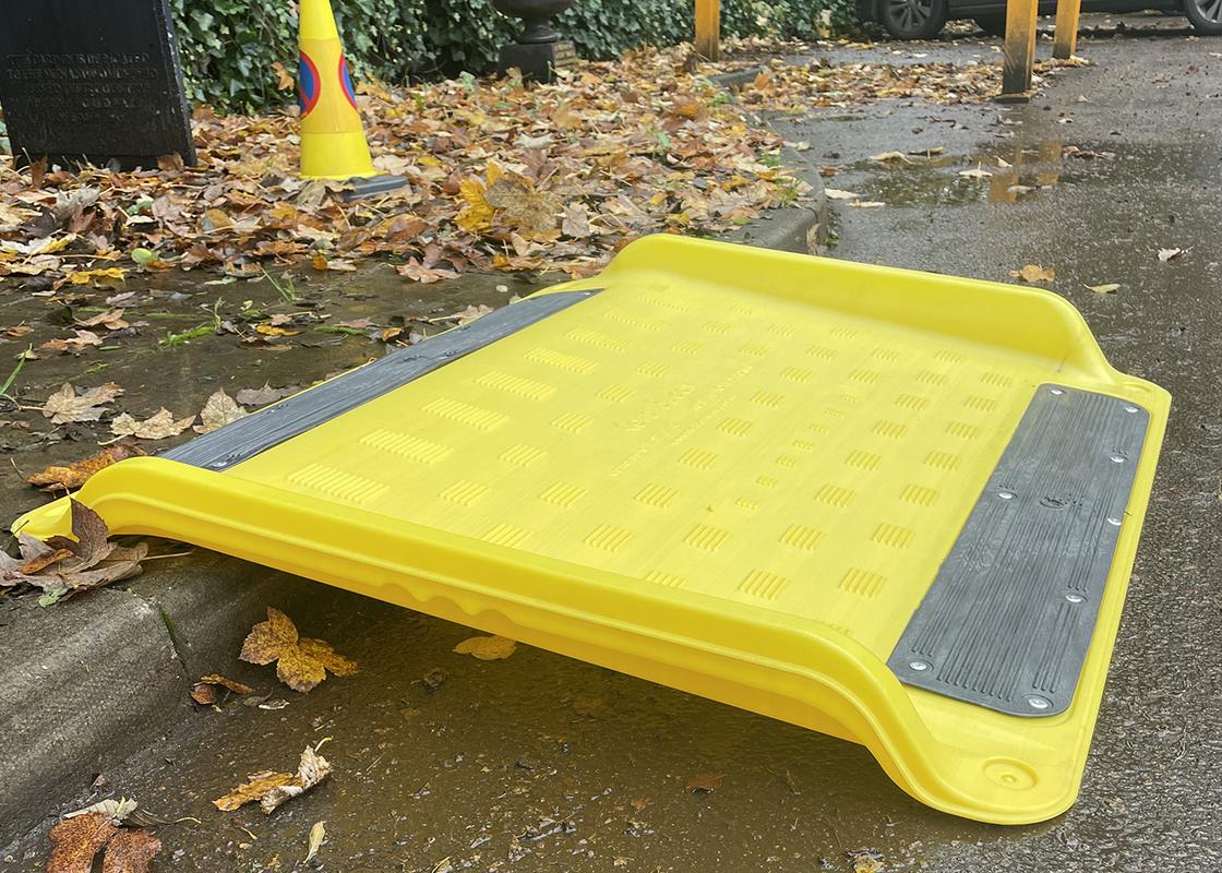 wheelchair kerb ramp in situ