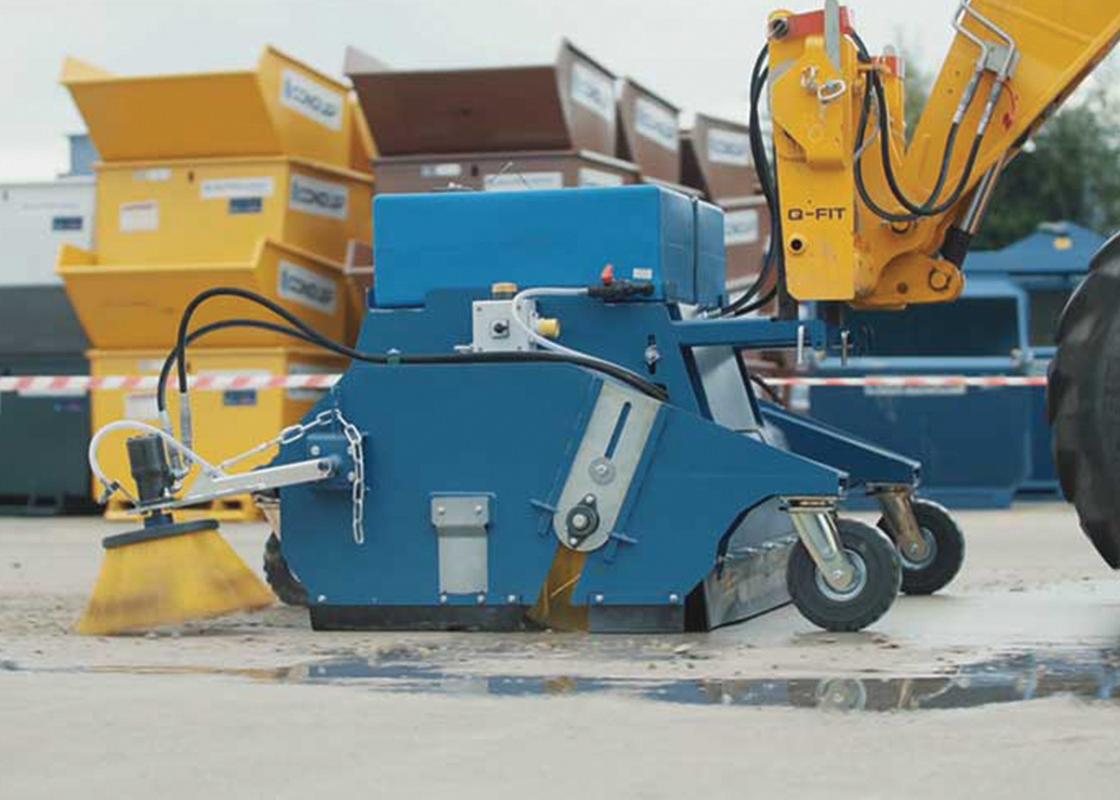 powerbrush forklift sweeper on site