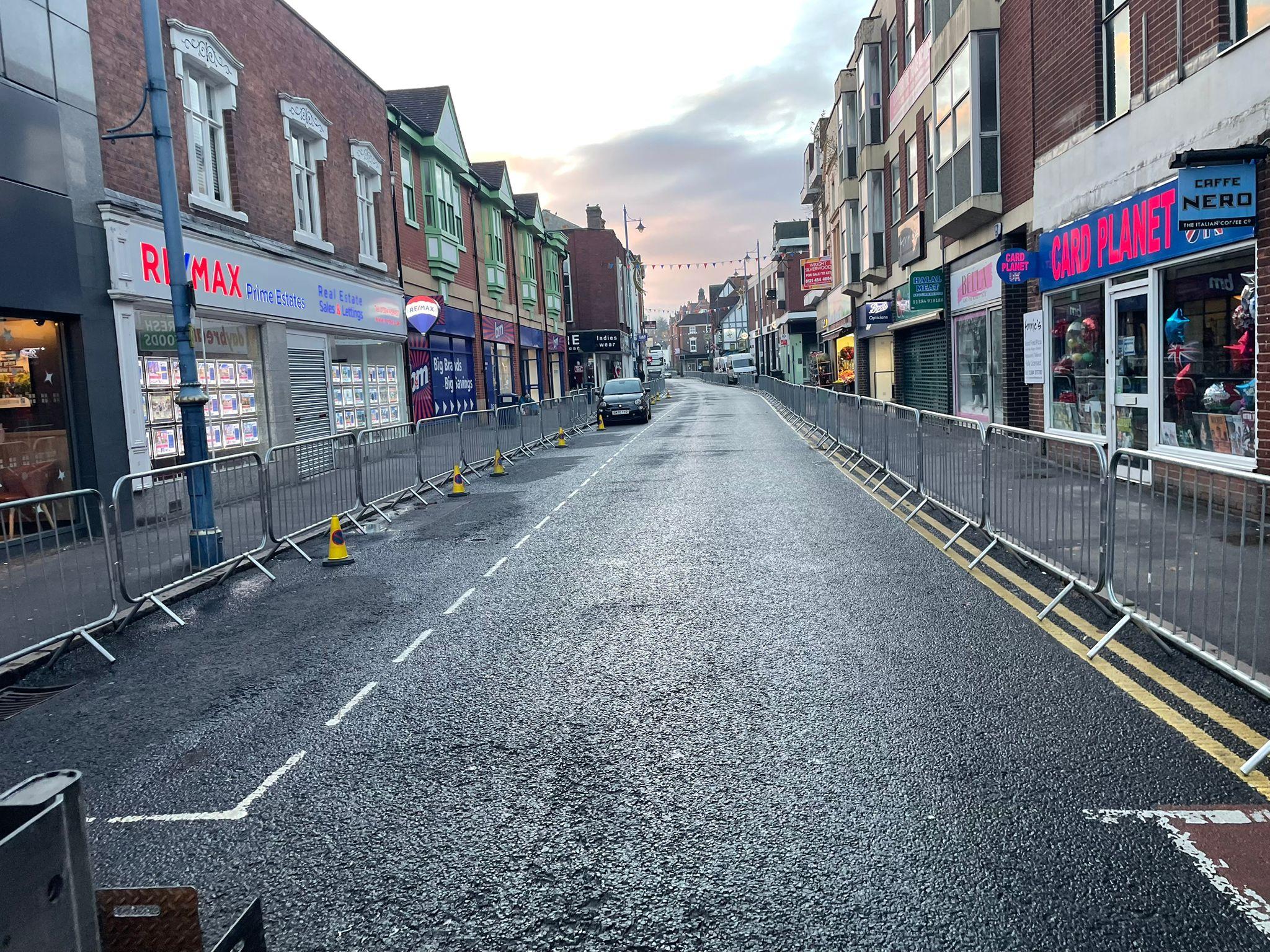 Pedestrian barrier on highstreet