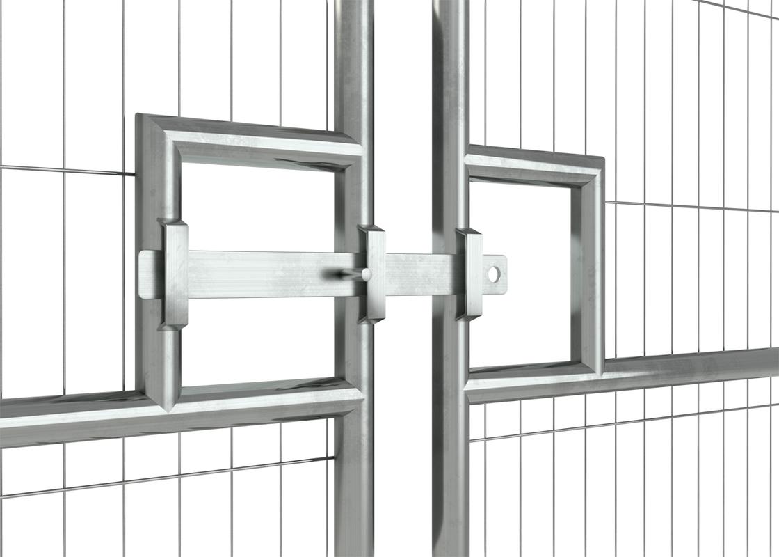 close up of latch of vehicle gate