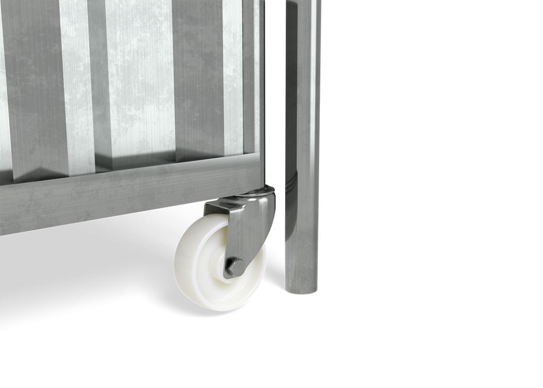 pedestrian hoarding gate close up of the wheel