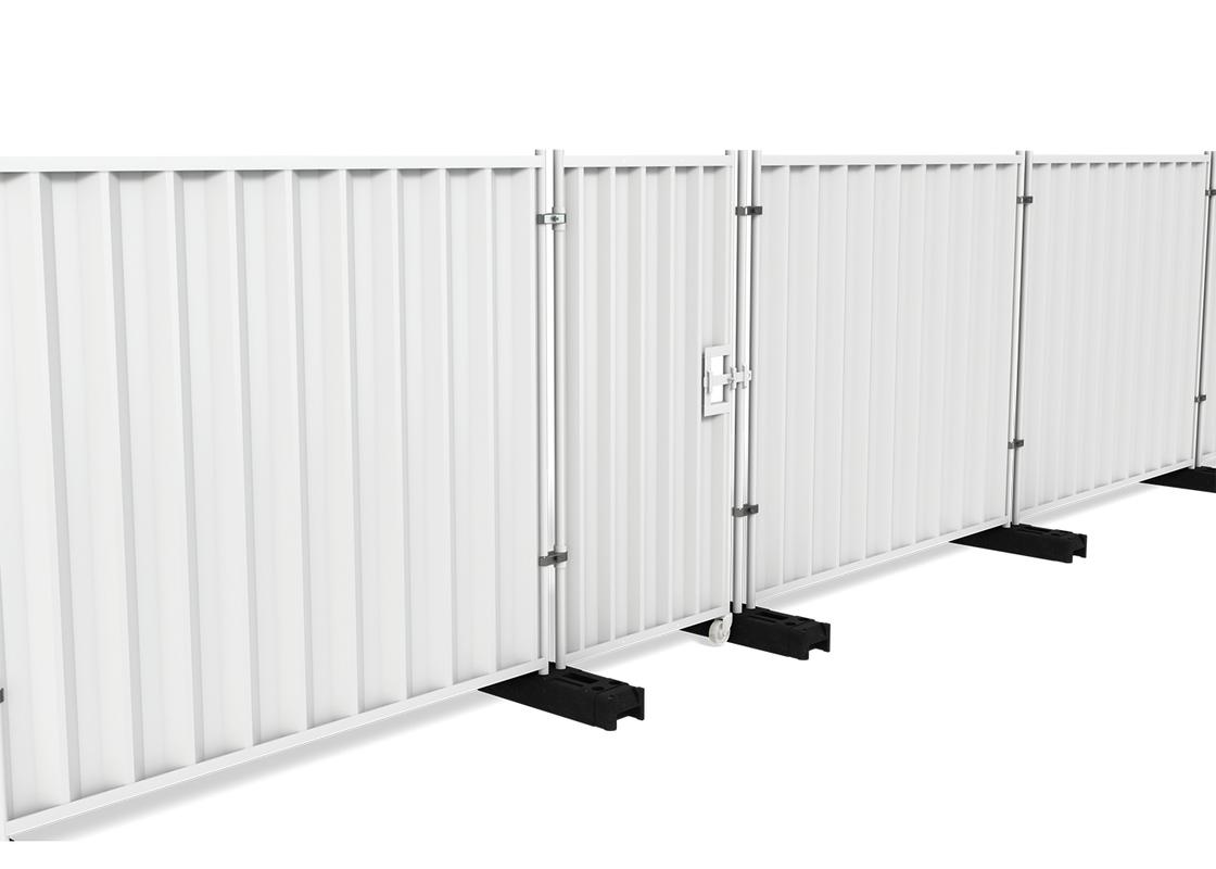 pedestrian white hoarding gate get up with hoarding panels