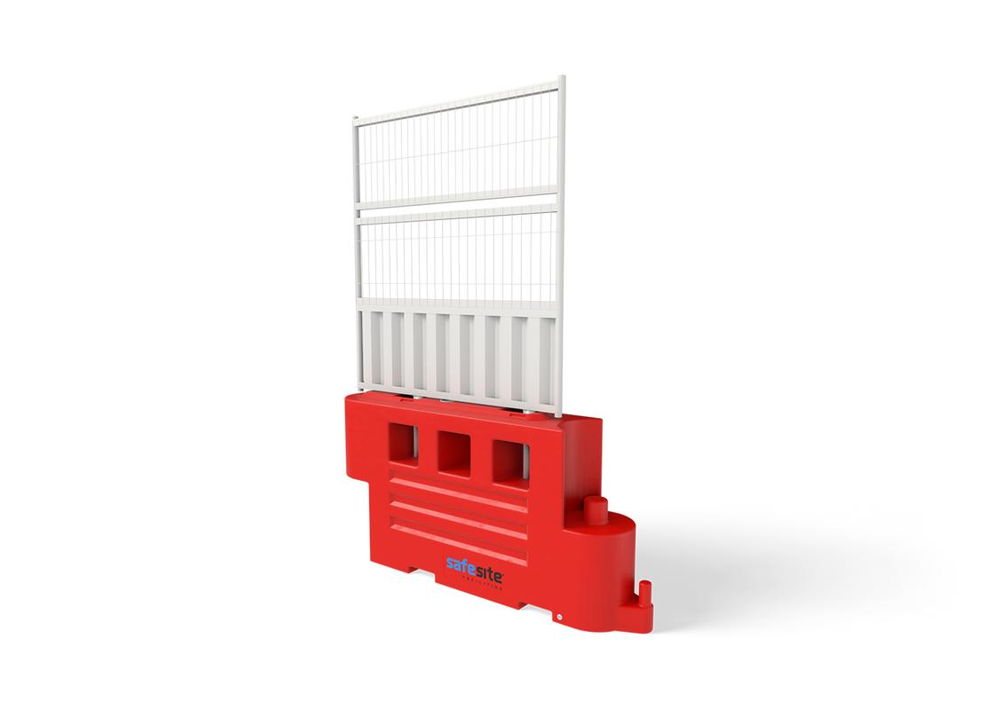 RB2000 barrier with half hoarding and half mesh and mesh extension