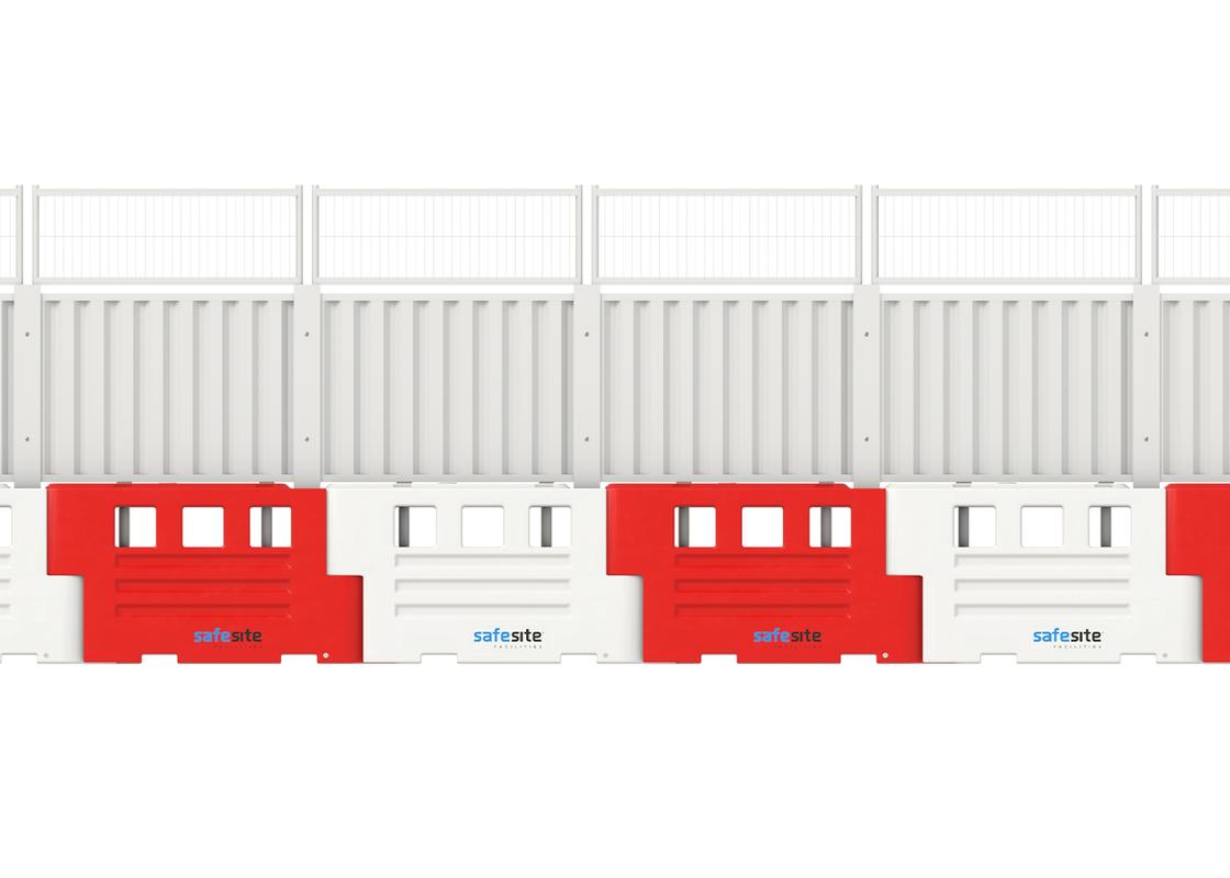 RB2000 barriers with hoarding and mesh extension