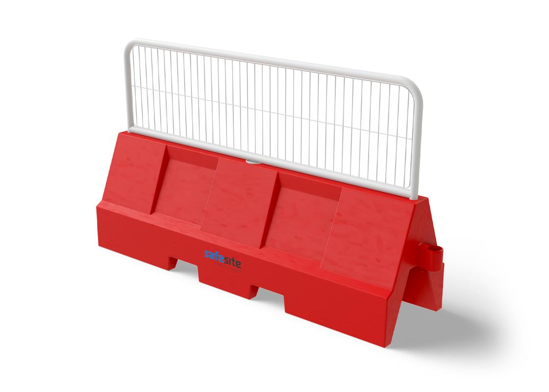 euro 2m barrier single red with mesh