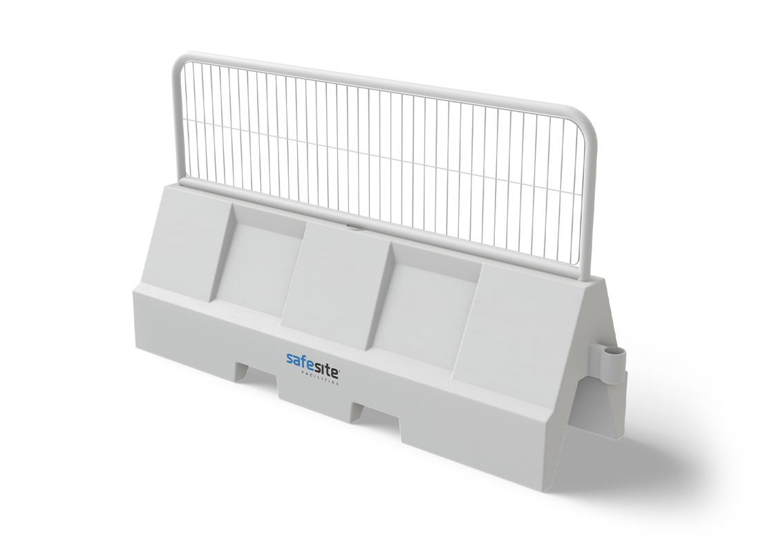 euro 2m barrier single white with mesh