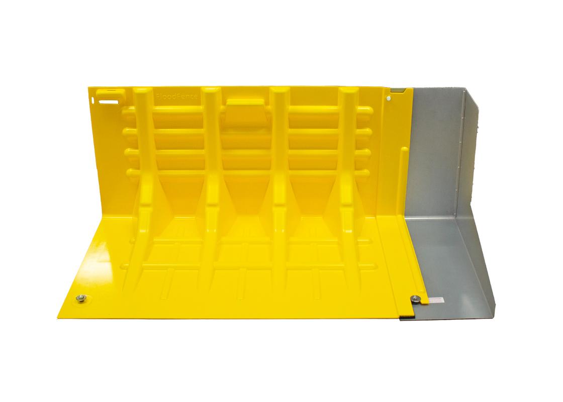flood fence unit with steel connector