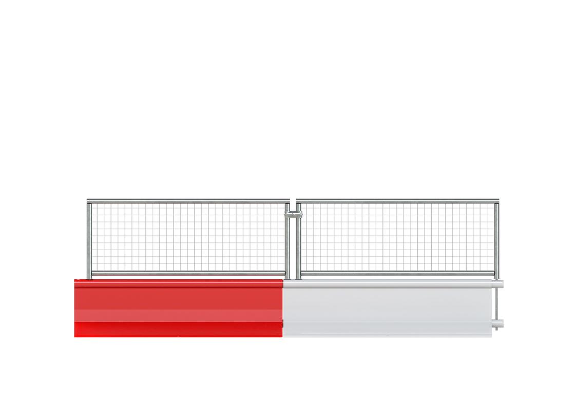 2 manta barriers attached with ped fencing