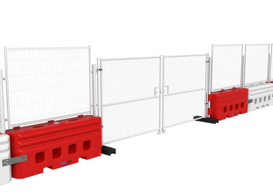HD 2inch 4m vehicle gate white with water filled rb22 barriers