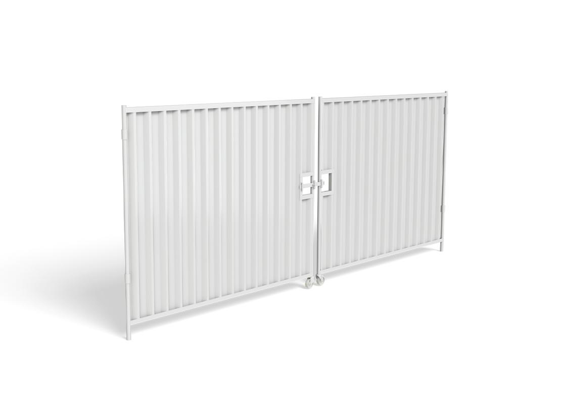 5m hoarding vehicle gate - white