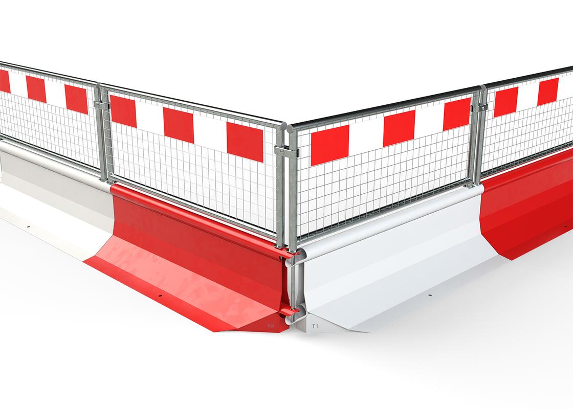 manta corner sections attached with hi-vis ped fencing