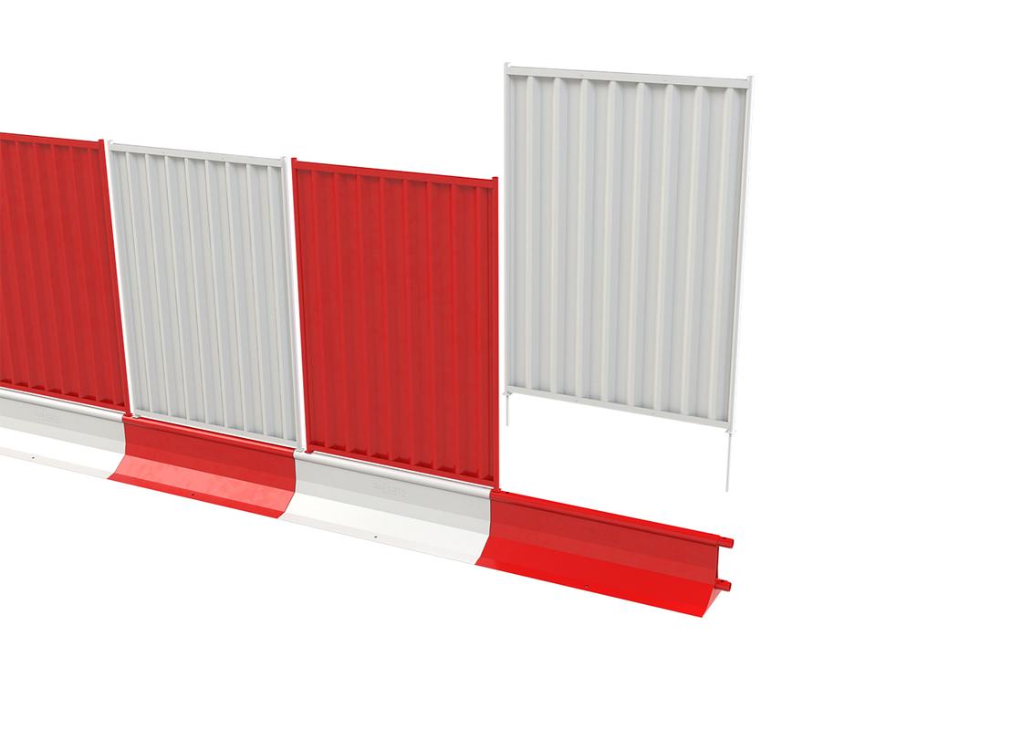 manta barrier 2m hoarding attached to line of barriers