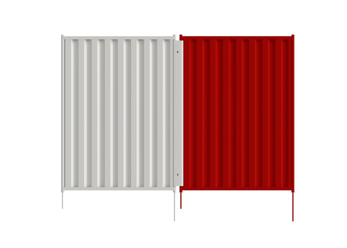 manta barrier 2.4m hoarding attached to line of barriers