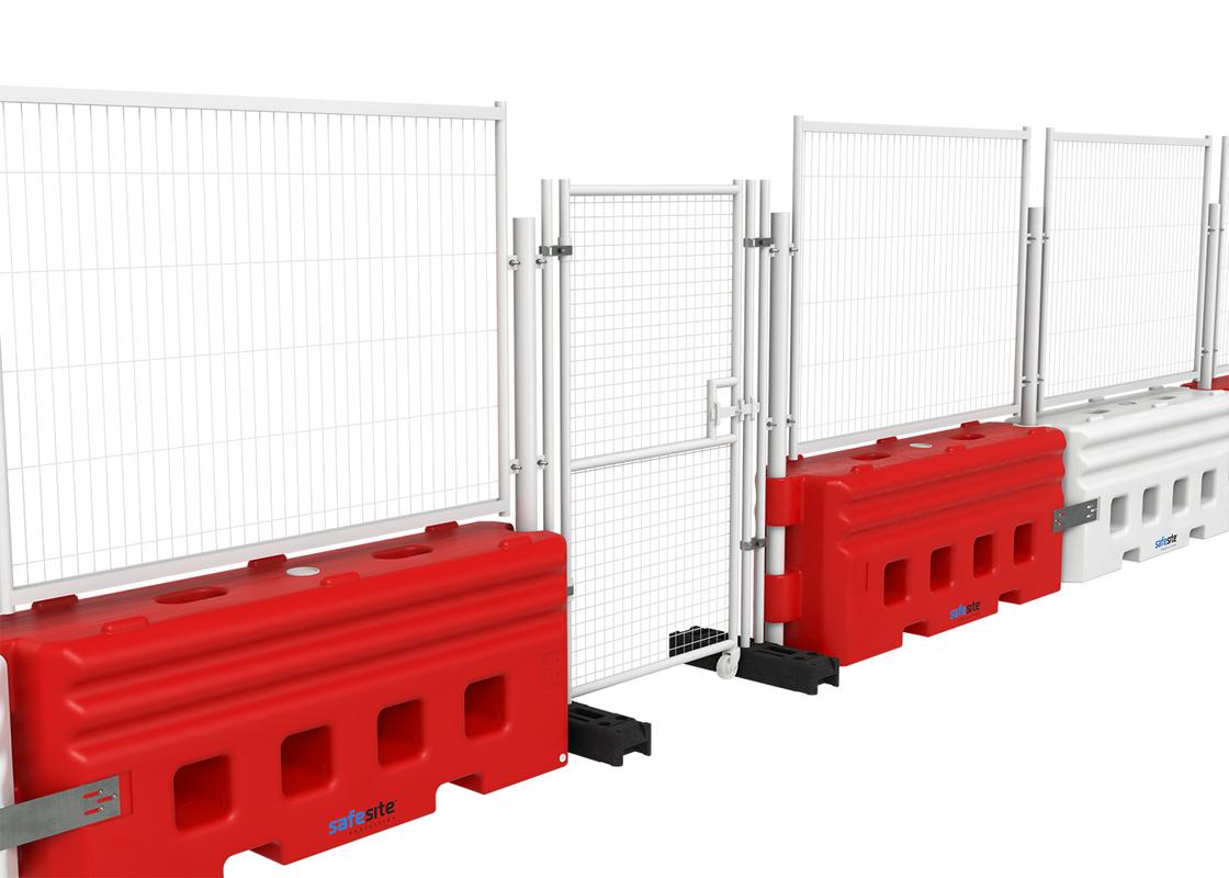 2 inch Heavy Duty pedestrian gate attached with RB22 water filled barrier system