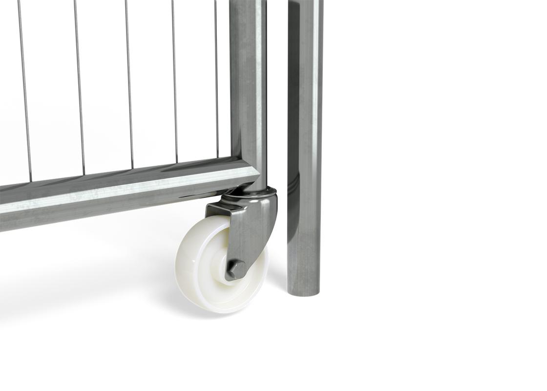 Anti-Climb Pedestrian Gate - Closeup of the of wheel