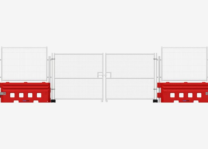 4m vehicle gate barrier HD with rb22 water filled barriers