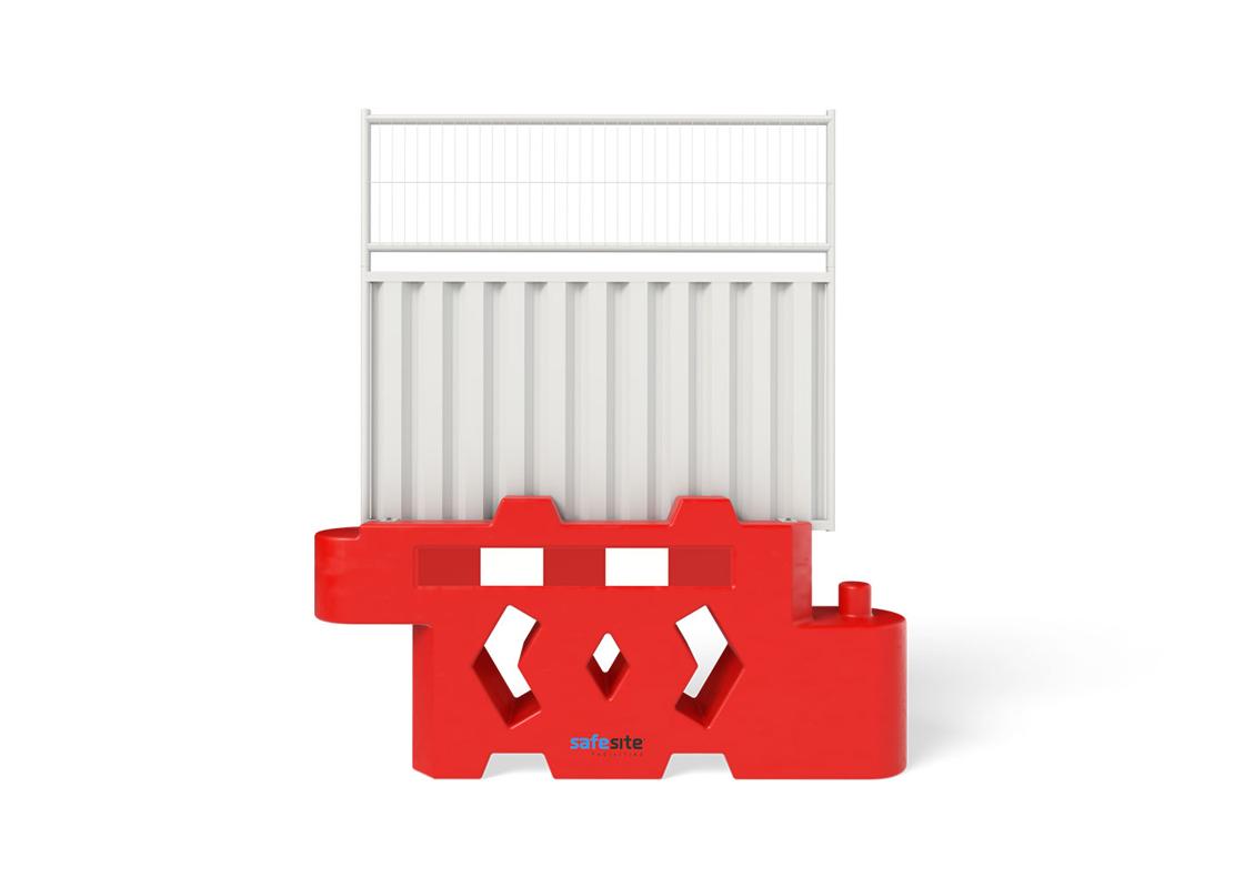 bison barrier with hoarding and mesh extension