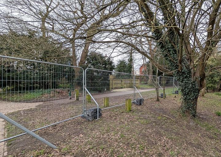 site perimeter temporary heras fencing on vacant property