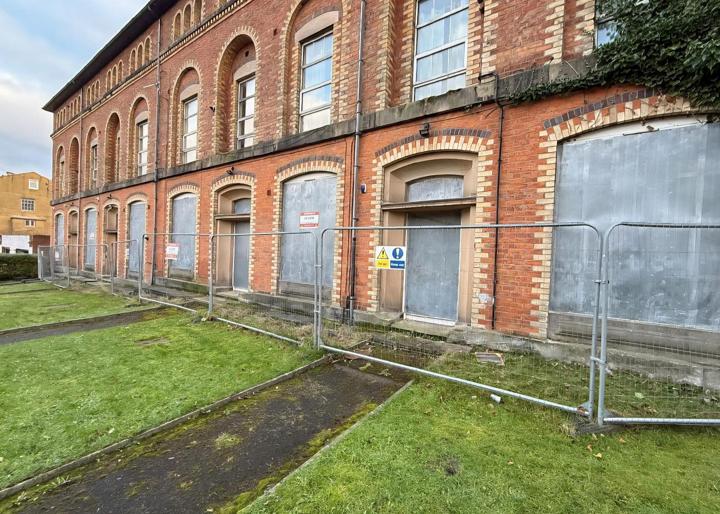 site perimeter temporary heras fencing on vacant property