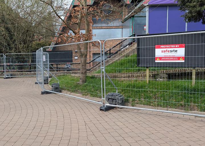 site perimeter temporary heras fencing on vacant property