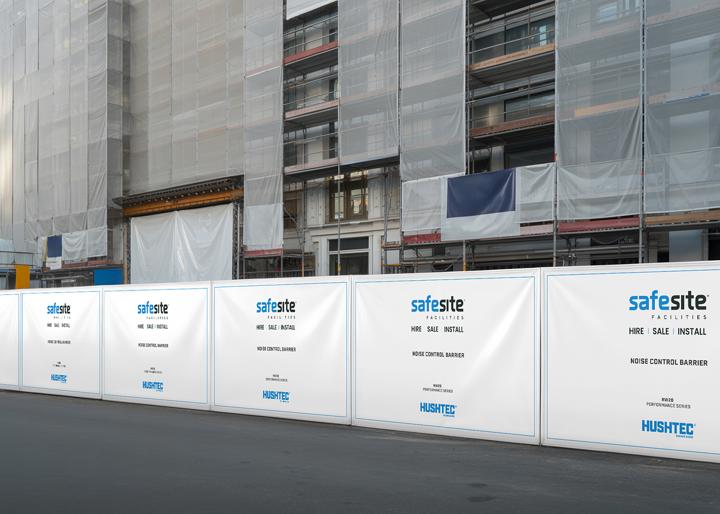 hushtec acoustic barrier 3.5m installed on construction site