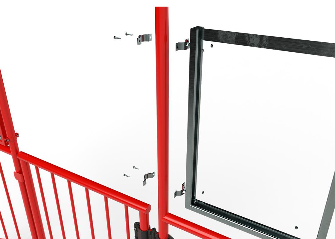 walkthrough barrier sign holder - galvanised install