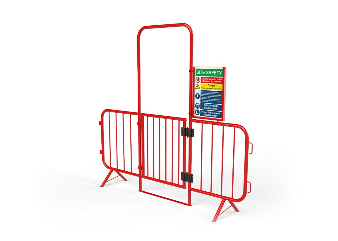 walkthrough barrier sign holder - 1 sign holders attached