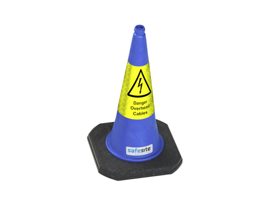 Danger Overhead Cables 750mm 2 Piece Traffic Cones